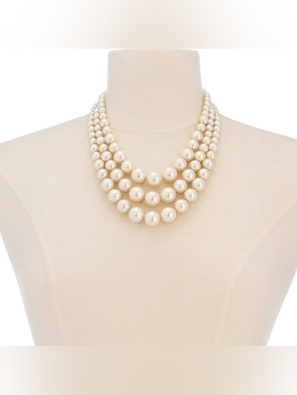 Charter Club Imitation Pearl Three-Row Collar Necklace